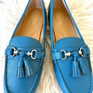 Talbots Blue Leather Tassel Shoes Loafers Brand NEW & never worn!